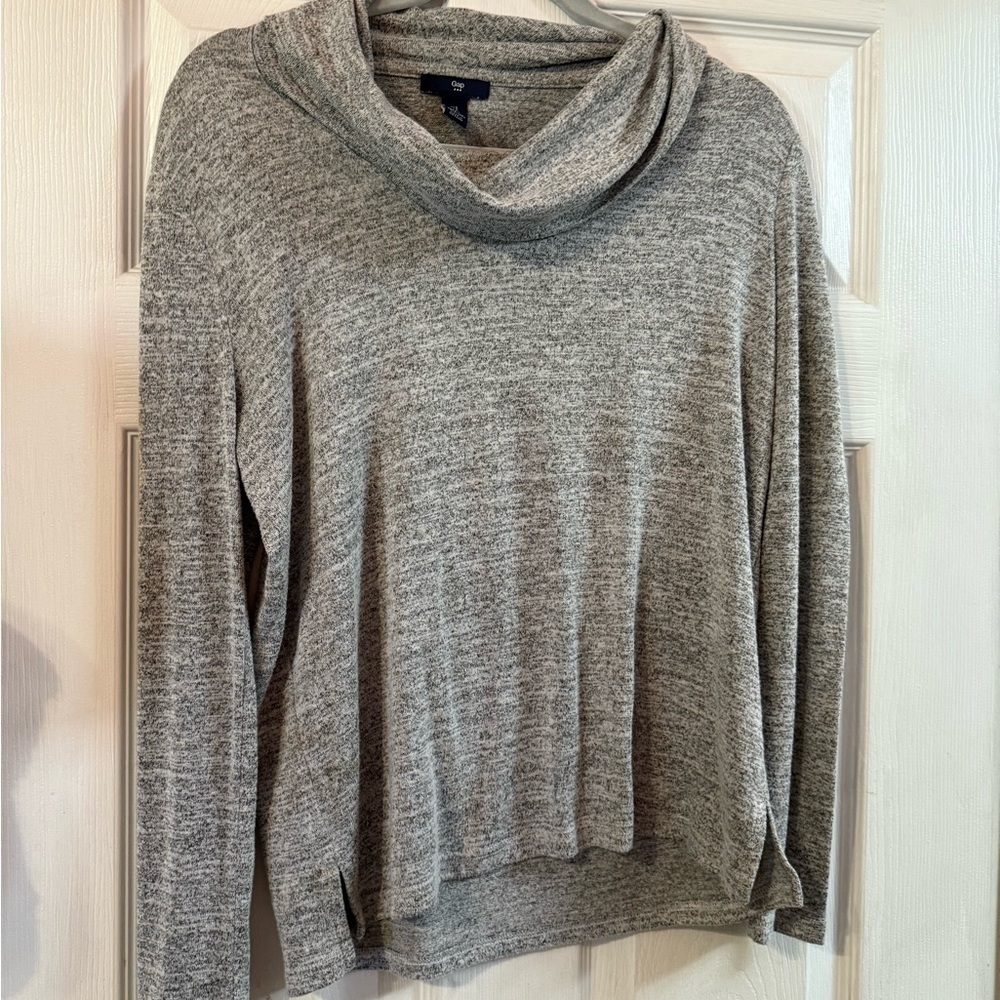 GAP Heather Gray Cowl Neck Sweater